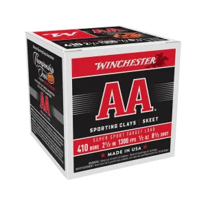Winchester AA Super Sport Sporting Clays 410 Ammo 2-1/2" #8-1/2 Lead Shot 1/2 oz Box of 25