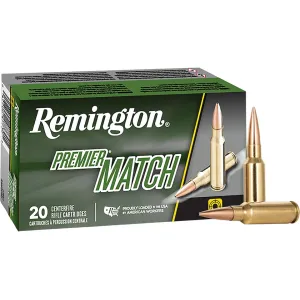 Remington Premier Match 6.5 Grendel Ammo 130 Grain Berger Hybrid OTM Tactical Jacketed Hollow Point Case of 200 (10 Boxes of 20)