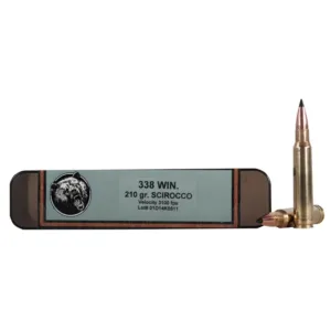 Grizzly Cartridge Trophy Grade 338 Winchester Magnum Ammo 210 Grain Swift Scirocco II Bonded Polymer Tip Box of 20