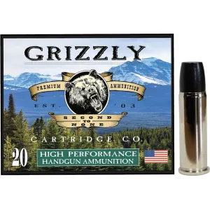Grizzly Cartridge Bear Load 44 Remington Magnum +P+ Ammo 355 Grain Lead Long Wide Nose Gas Check Box of 20