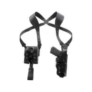 Galco VHS 4.0 Shoulder Holster Ambidextrous Glock 17, 22, 31, 47 with Streamlight TLR-1 Leather Black
