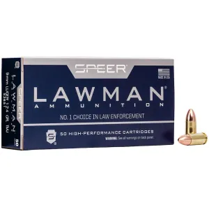 Speer Lawman 9mm Luger Ammo 124 Grain Full Metal Jacket Case of 1000 (20 Boxes of 50)