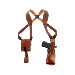 Galco VHS 4.0 Shoulder Holster Ambidextrous Glock 17, 22, 31, 47 with Streamlight TLR-1 Leather Tan