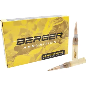 Berger Match Grade 338 Norma Magnum Ammo 300 Grain Hybrid OTM Tactical Jacketed Hollow Point Box of 20