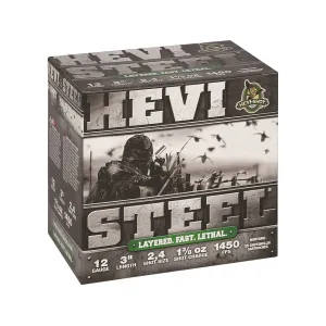 Hevi-Shot Hevi-Steel Layered Waterfowl 12 Gauge Ammo 3" #2 & #4 Steel Shot 1-3/8 oz Box of 25