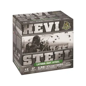 Hevi-Shot Hevi-Steel Layered Waterfowl 12 Gauge Ammo 3" #2 & BB Steel Shot 1-3/8 oz Box of 25