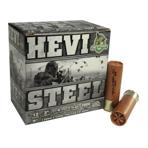 Hevi-Shot Hevi-Steel Waterfowl 12 Gauge Ammo 3" #4 Steel Shot 1-1/4 oz Case of 250 (10 Boxes of 25)