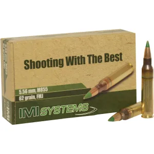 IMI M855 5.56x45mm NATO Ammo 62 Grain SS109 Penetrator Full Metal Jacket Box of 420 (14 Boxes of 30)