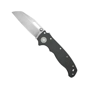Demko Knives AD20.5 S35 Folding Knife 2.875" Shark Foot CPM S35VN Stonewashed Blade Carbon Fiber Handle Black