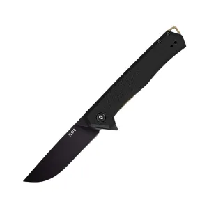 Tekto Knives F1 Alpha Pocket Knife 3.1" Drop Point D2 Black Titanium Blade G-10 Handle Black/Bronze