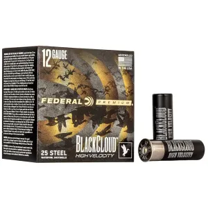 Federal Premium Black Cloud High Velocity Waterfowl 12 Gauge Ammo 3" #3 Steel Shot 1-1/8 oz Box of 25