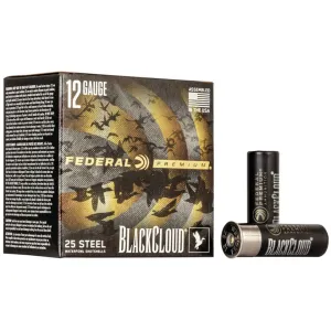 Federal Premium Black Cloud Waterfowl 12 Gauge Ammo 2-3/4" #4 Steel Shot 1-1/8 oz Box of 25
