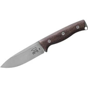 White River Knives Ursus 45 Fixed Blade Knife 4.5" Drop Point CPM MagnaCut Stonewashed Blade Burlap Micarta Handle Natural