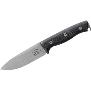 White River Knives Ursus 45 Fixed Blade Knife 4.5" Drop Point CPM MagnaCut Stonewashed Blade Burlap Micarta Handle Black