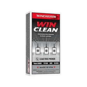 Winchester Super X WinClean 9mm Luger Ammo 115 Grain Full Metal Jacket Case of 500 (10 Boxes of 50)