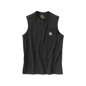 Carhartt Men's Relaxed Fit Heavyweight Sleeveless Pocket T Shirt Black Large