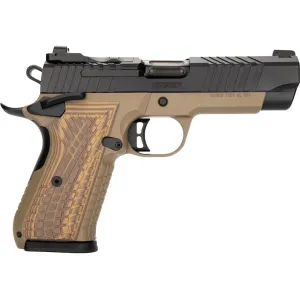 Kimber KDS9C Boot Campaign 9mm Luger Pistol 4.09" Barrel 18+1 Round Black Slide Tan Grip Flat Dark Earth Frame