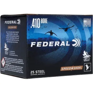 Federal Speed-Shok Waterfowl 410 Ammo 3" #6 Steel Shot 3/8 oz Case of 250 (10 Boxes of 25)