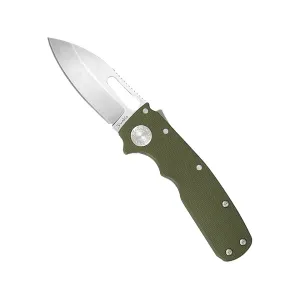 Demko Knives Shark-Cub Pocket Knife 2.5" Slicer Shark CPM 20CV Stonewashed Blade G-10 Handle OD Green