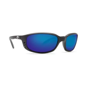 Costa Del Mar Men's Brine Polarized Sunglasses Matte Black Frame Blue Mirror Glass Lens