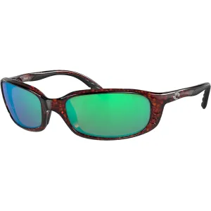 Costa Del Mar Men's Brine Polarized Sunglasses Tortoise Frame Green Mirror Glass Lens