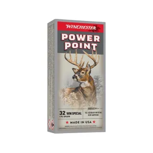 Winchester Power Point 32 Winchester Special Ammo 170 Grain Jacketed Soft Point Box of 20