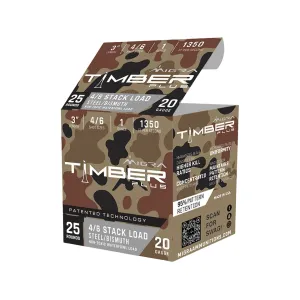 Migra Timber Plus 20 Gauge Ammo 3" #4 and #6 Steel and Bismuth Shot 1 oz Box of 25