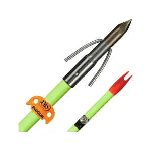 AMS Fiberglass Bowfishing Arrow with Chaos Arrow Point Green
