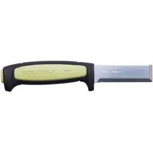 Morakniv Pro Chisel Fixed Blade Knife 3" Chisel Point Carbon Polished Blade TPE Handle Black/Green