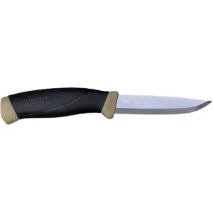 Morakniv Companion S Fixed Blade Knife 4.1" Clip Point Stainless Steel Polished Blade Polymer Handle Black/Tan