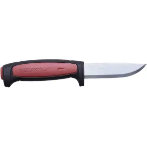 Morakniv Pro (C) Fixed Blade Knife 3.6" Drop Point Carbon Polished Blade TPE Handle Black/Red