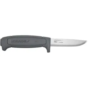 Morakniv Basic 546 SE Fixed Blade Knife 3.6" Clip Point Stainless Steel Polished Blade Polymer Handle Gray