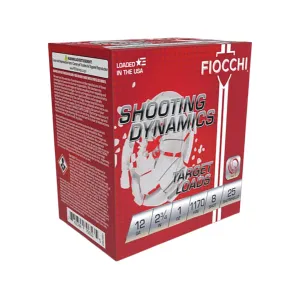 Fiocchi Shooting Dynamics 12 Gauge Ammo 2 3/4" #8 Lead Shot 1 oz Box of 25