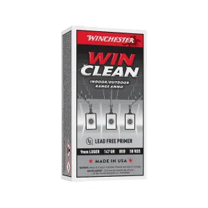 Winchester Super X WinClean 9mm Luger Ammo 147 Grain Full Metal Jacket Case of 500 (10 Boxes of 50)