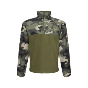 Drake Men's MST Refuge Eqwader Quarter Zip Sweatshirt Woodland Camo 2XL