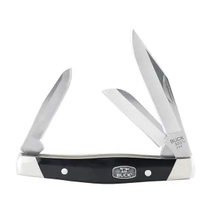 Buck Knives 301 Stockman Pocket Knife 2.875" Clip, Sheepfoot and Spey 420HC Satin Blade Polymer Handle Black