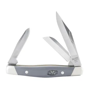 Buck Knives 303 Cadet Pocket Knife 2.5" Clip, Sheepfoot and Spey 420HC Satin Blade Polymer Handle Gray