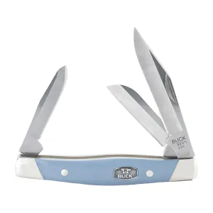 Buck Knives 303 Cadet Pocket Knife 2.5" Clip, Sheepfoot and Spey 420HC Satin Blade Polymer Handle Blue