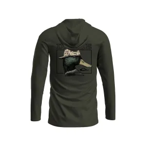 Drake Men's Back Cap Mallard Long Sleeve Shirt Deep Depths Dark Heather 2XL