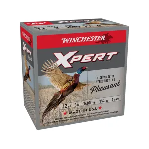Winchester Xpert Pheasant 12 Gauge Ammo 3" #4 Steel Shot 1-1/4 oz Case of 250 (10 Boxes of 25)