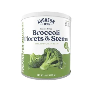 Augason Farms Freeze Dried Broccoli Florets and Stems 6 oz