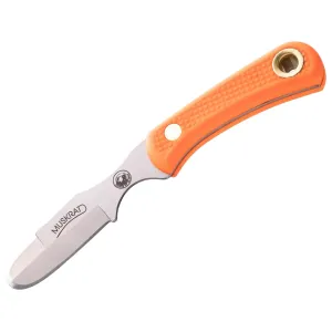 Knives of Alaska Muskrat Fixed Blade Knife 2.25" Caping CPM MagnaCut Bead Blasted Blade SureGrip Handle Orange