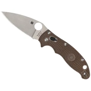 Spyderco Manix 2 Lightweight Sprint Run Pocket Knife 3.37" Drop Point CPM 15V Stonewashed Blade Fiberglass Reinforced Nylon (FRN) Handle Brown