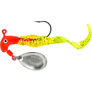 Road Runner Curly Tails Underspin Jig Fluorescent Red/Chartruese Sparkle 1/16 oz