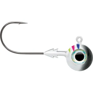 VMC Tungsten Moon Eye 1/8oz Round Ball Jighead Glow Black Wonderbread