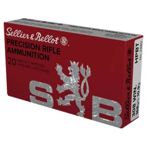 Sellier & Bellot Match 308 Winchester Ammo 168 Grain Jacketed Hollow Point Case of 500 (25 Boxes of 20)