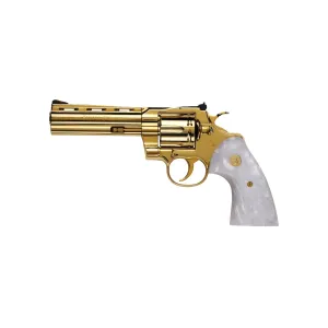 Colt Python 357 Magnum Revolver 5" Gold Barrel 6 Round Pearl Grip