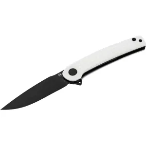 Boker Knives Empery Pocket Knife 3.19" Drop Point 440B Black PVD Blade G-10 Handle White