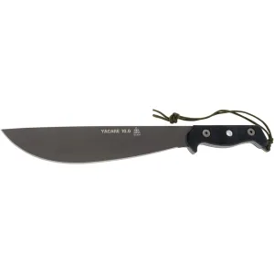 TOPS Knives Yacare 10.0 Machete 10.25" 1095 Tungsten Gray Cerakote Blade Canvas Micarta Handle Black