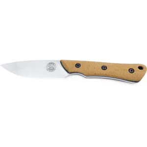 White River Knives Smith & Sons Brave Fixed Blade Knife 3.5" Drop Point CPM MagnaCut Stonewashed Blade Canvas Micarta Handle Natural